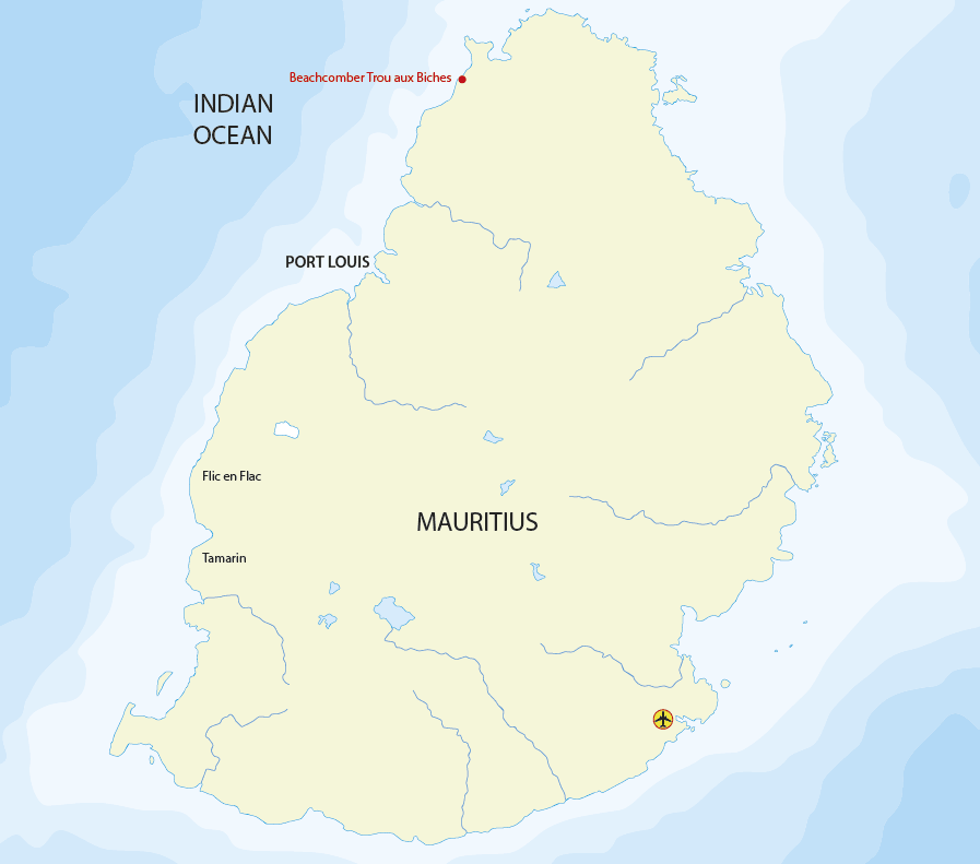 LUX* Belle Mare Map Beachcomber Trou aux Biches Map